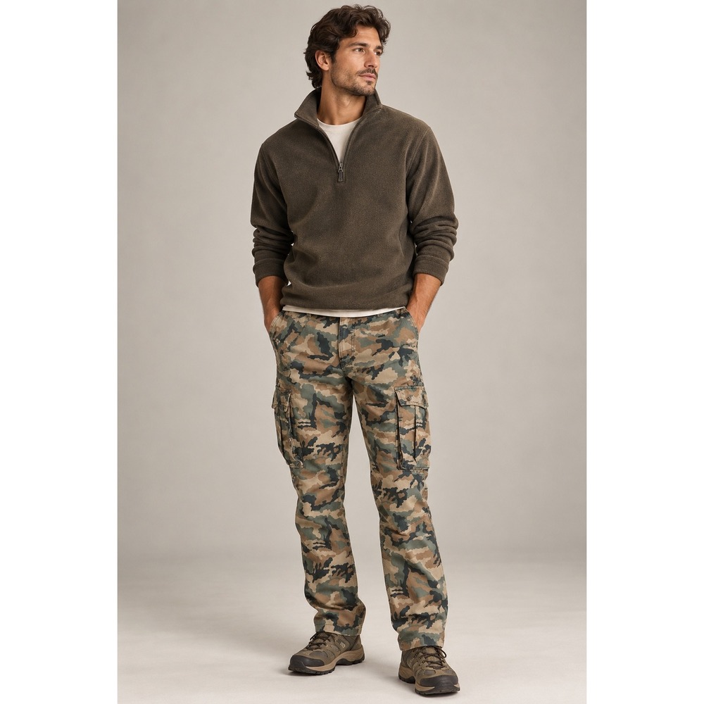 Levis Cargo I Mens 38x30 Camo Relaxed Fit Pants Green Brown Camouflage 124620001